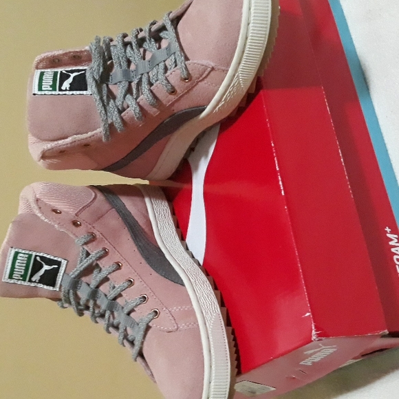 New! Vintage Girls Suede Puma Pink High Tops. NEW W/O tags. - Picture 8 of 8